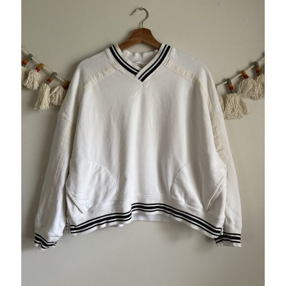 Free People Movement Best Of Pullover White Varsity Oversized Sporty Preppy XS - Picture 2 of 11